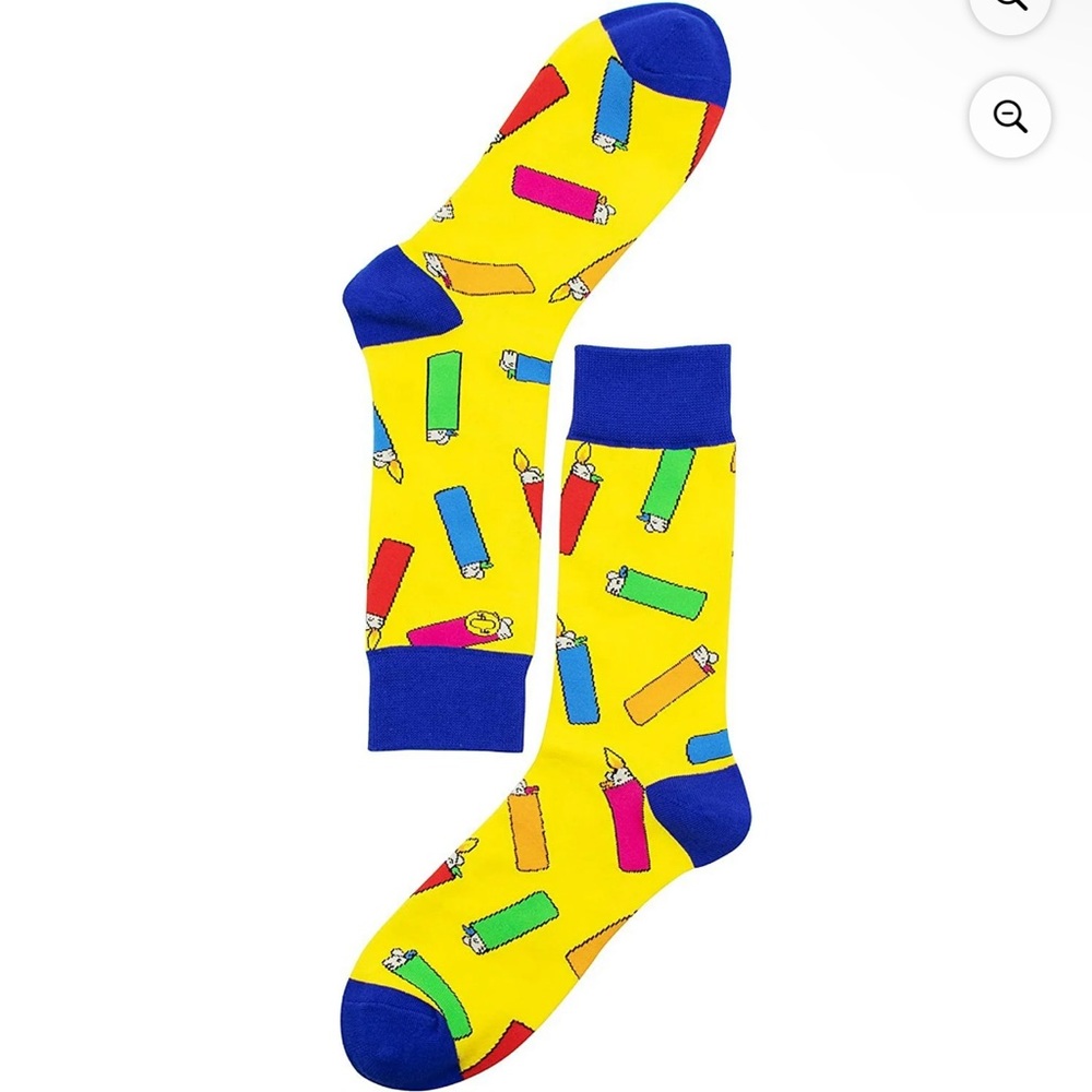 Vibrant Yellow Socks with Lighter Design